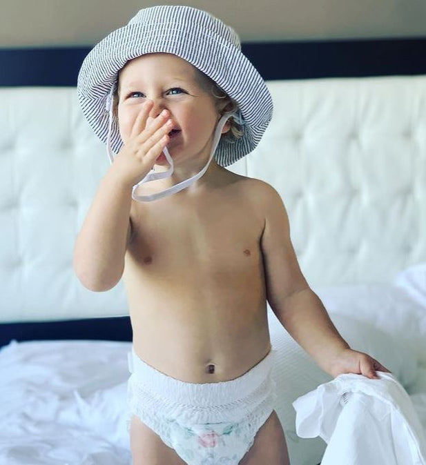 Midnight Blue & White Stripe Bucket Hat